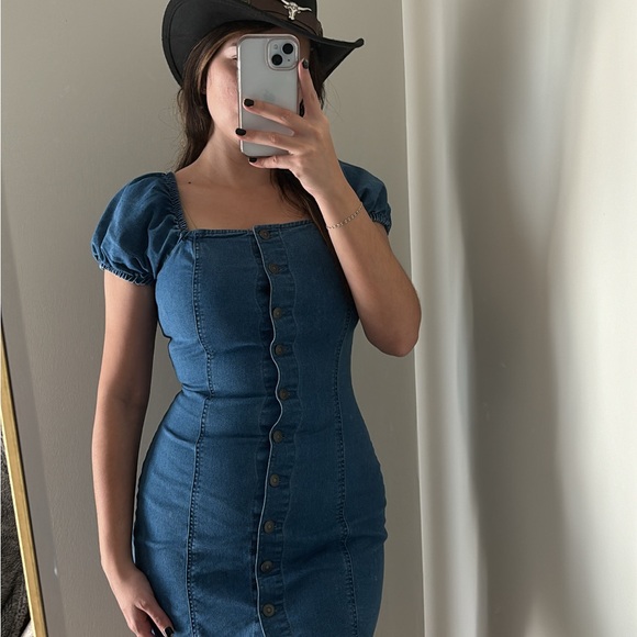 Denim Button-Down Dress - Picture 2 of 2